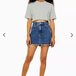 Topshop Moto Blue Jean Mini Skirt US 10 / Large